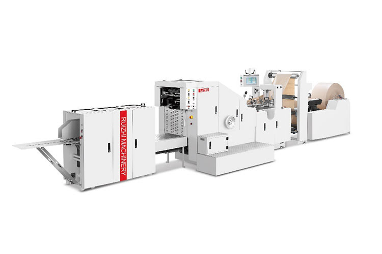 paper bag machine with handle inline flat bottom square bottom